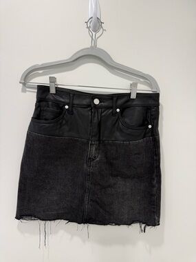 Blank NYC Black Mixed-Media Mini Skirt